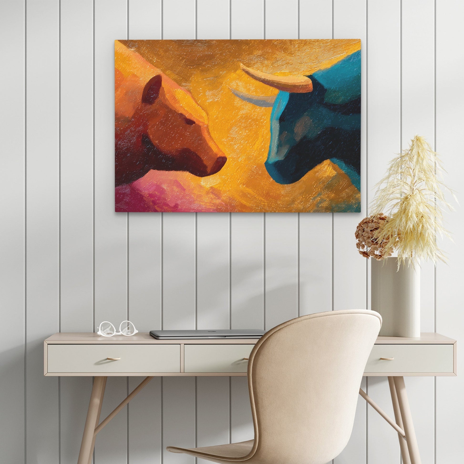 Bull and Bear Face Off - Luxury Wall Art