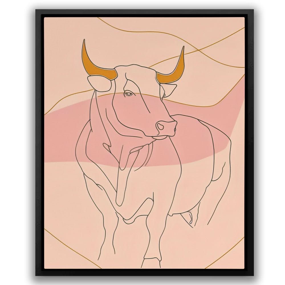 Bull and Line - Animals Art for Bedroom