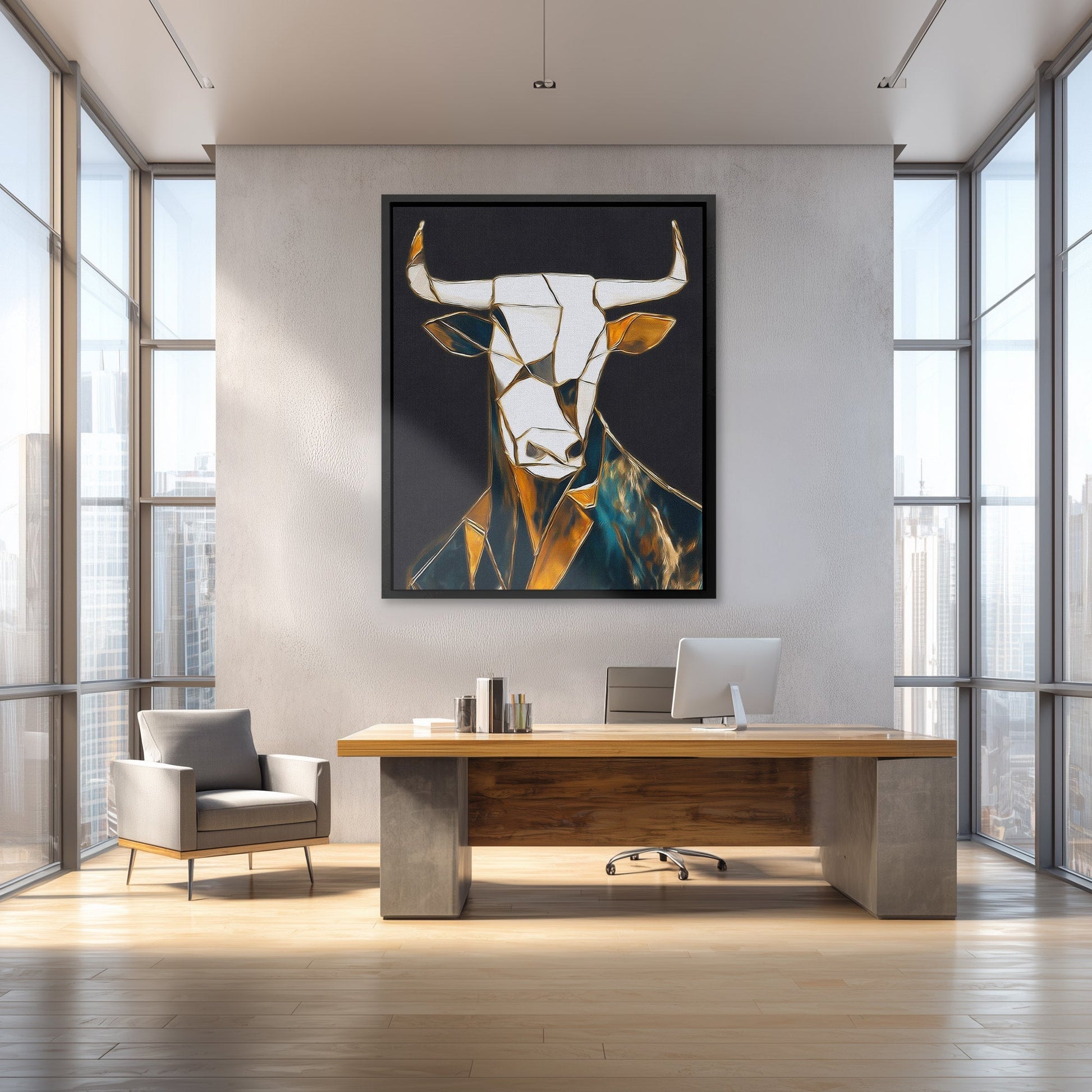 Bull Crystalline Vision - Luxury Wall Art
