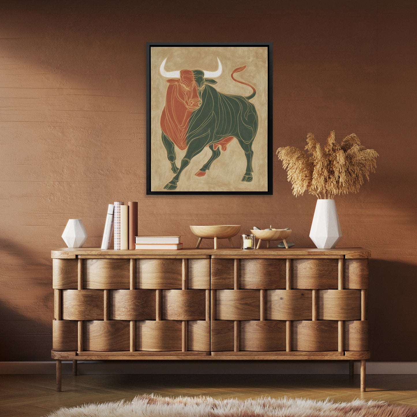 Bull Ember Storm - Luxury Wall Art