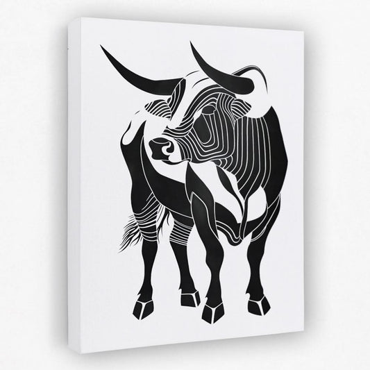Bull Essence - Animals Canvas Wall Art