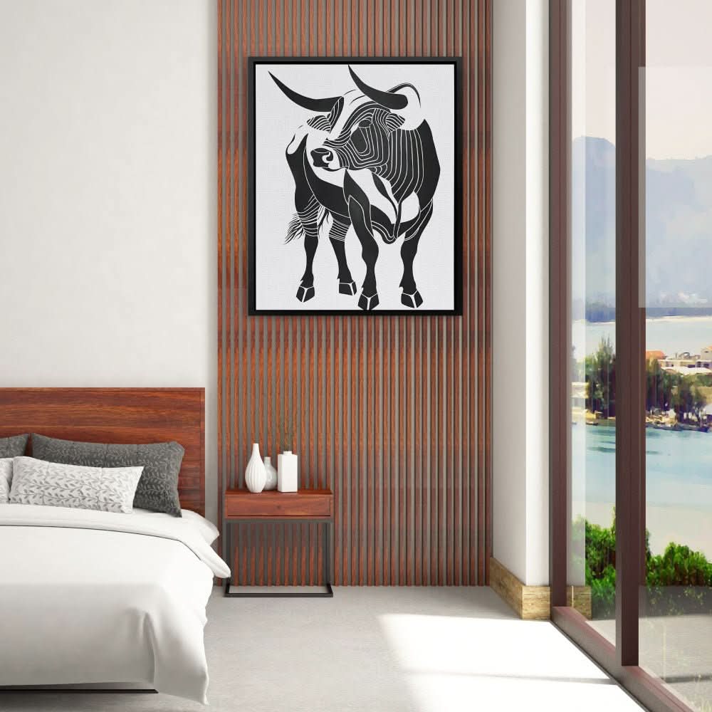 Bull Essence - Geometric Canvas Wall Art