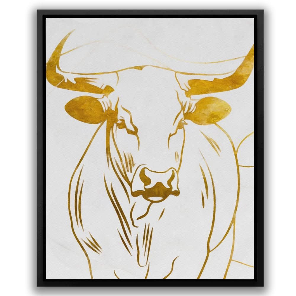 Bull in Balance - Gold Bull Canvas Print