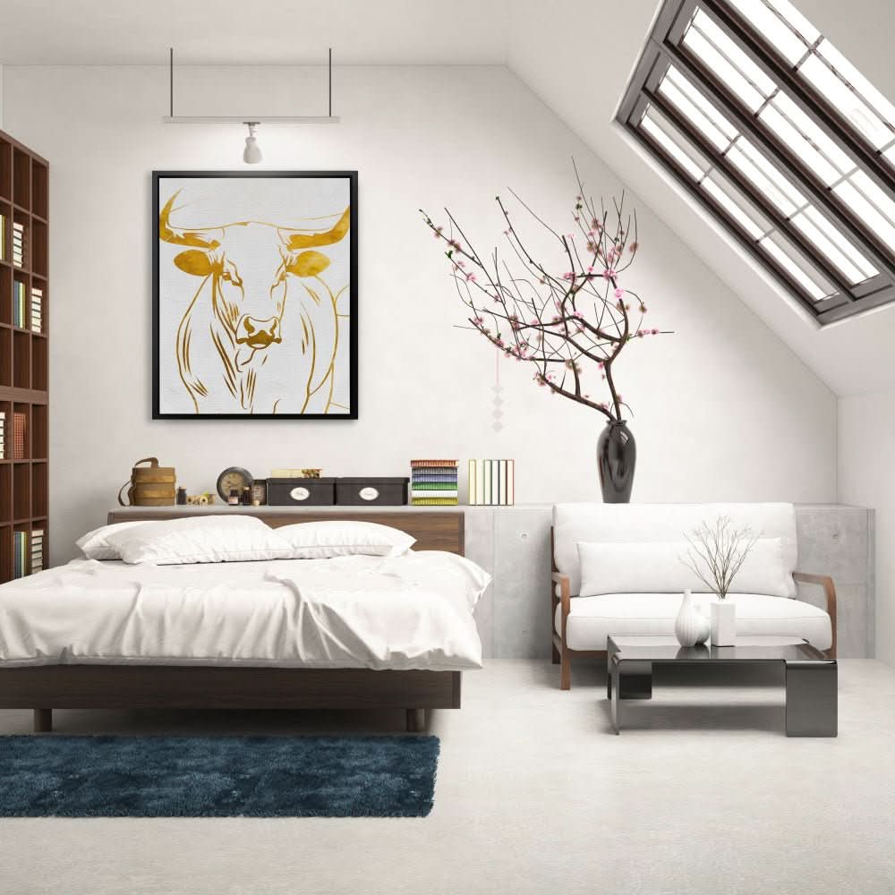 Bull in Balance - Animals Art for Bedroom