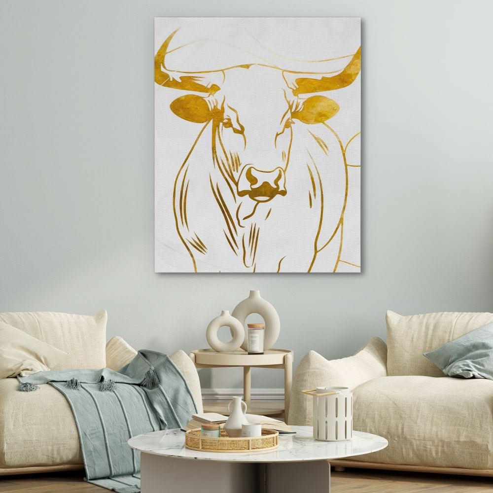 Bull in Balance - Large Abstract Canvas Print