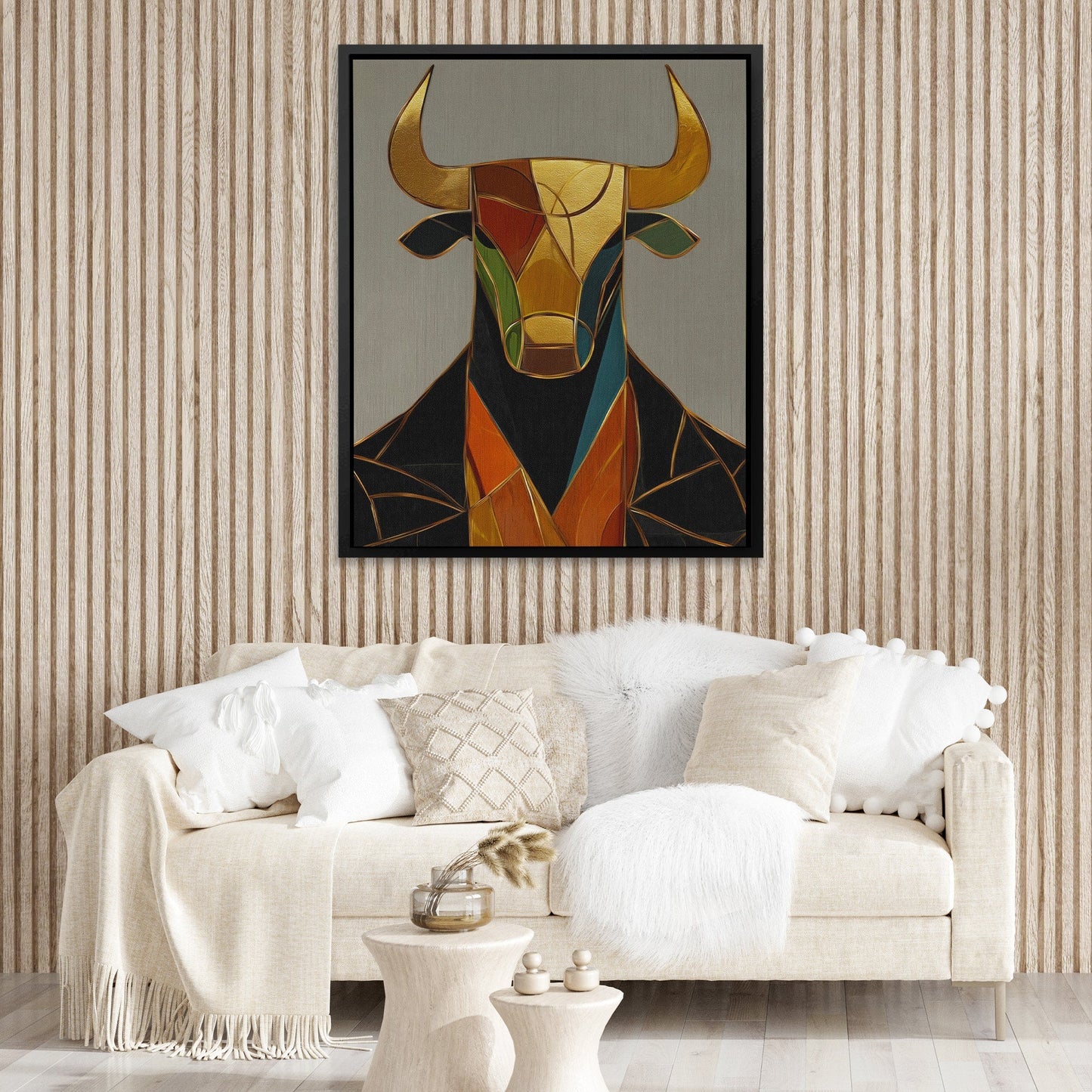 Bull in Boardroom - Luxury Wall Art