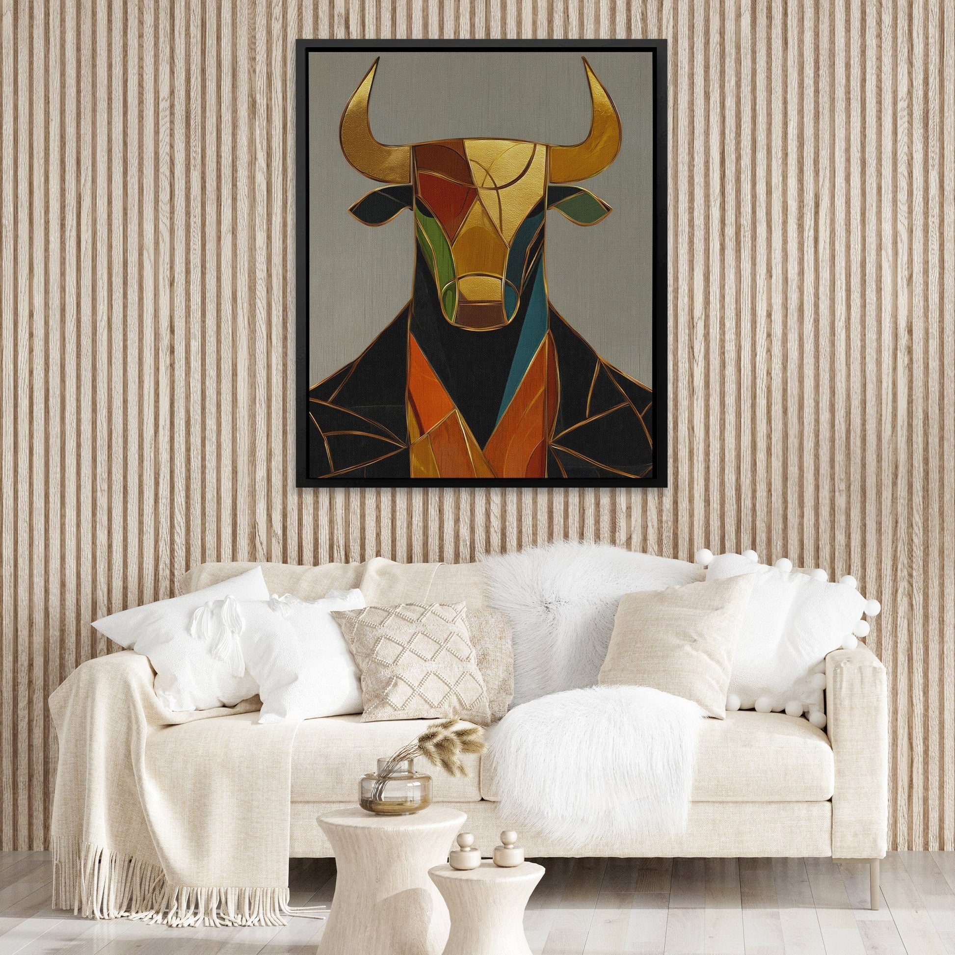 Bull in Boardroom - Luxury Wall Art