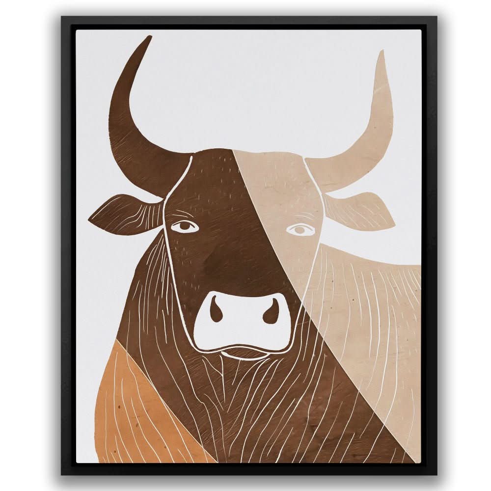 Bull in Lines - Animals Art for Bedroom