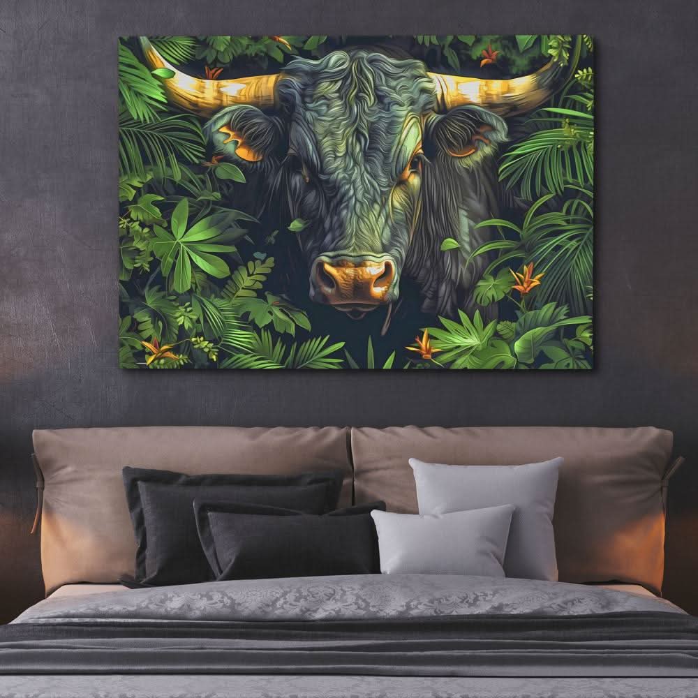 Bull in the Bushes - Animals Art