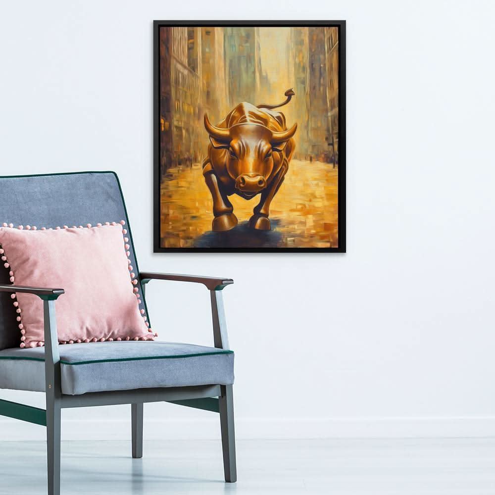 Bull Market Momentum - Brown Wall Art for Home Office