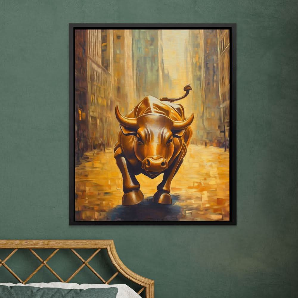 Bull Market Momentum - Wall Art in Black Frame