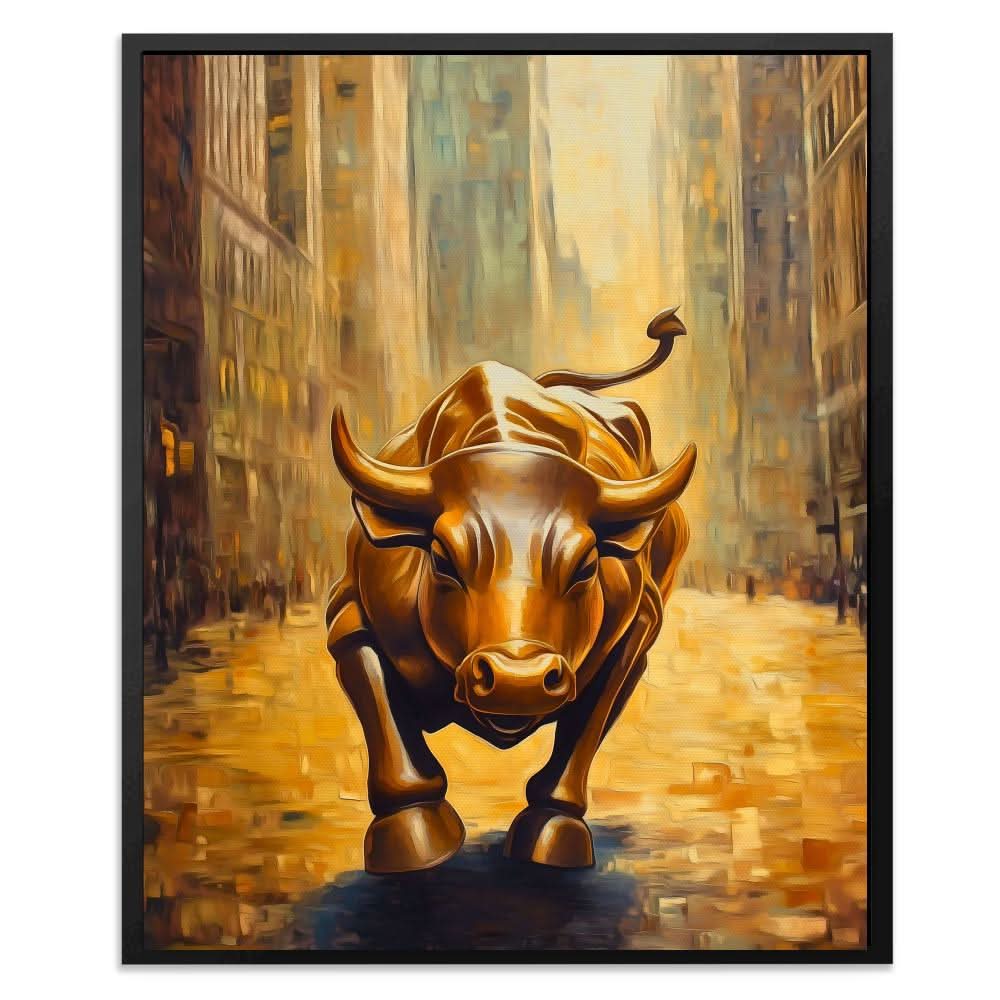 Bull Market Momentum - Brown Canvas Wall Art