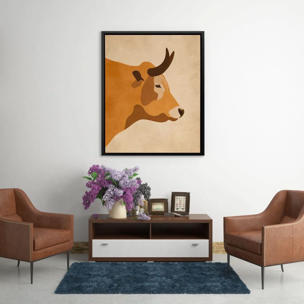 Bull Profile - Animals Art for Bedroom