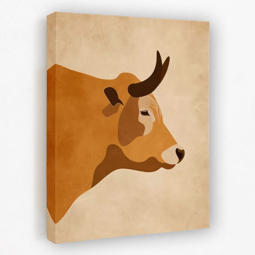 Bull Profile - Animals Canvas Wall Art