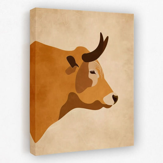 Bull Profile - Animals Canvas Wall Art