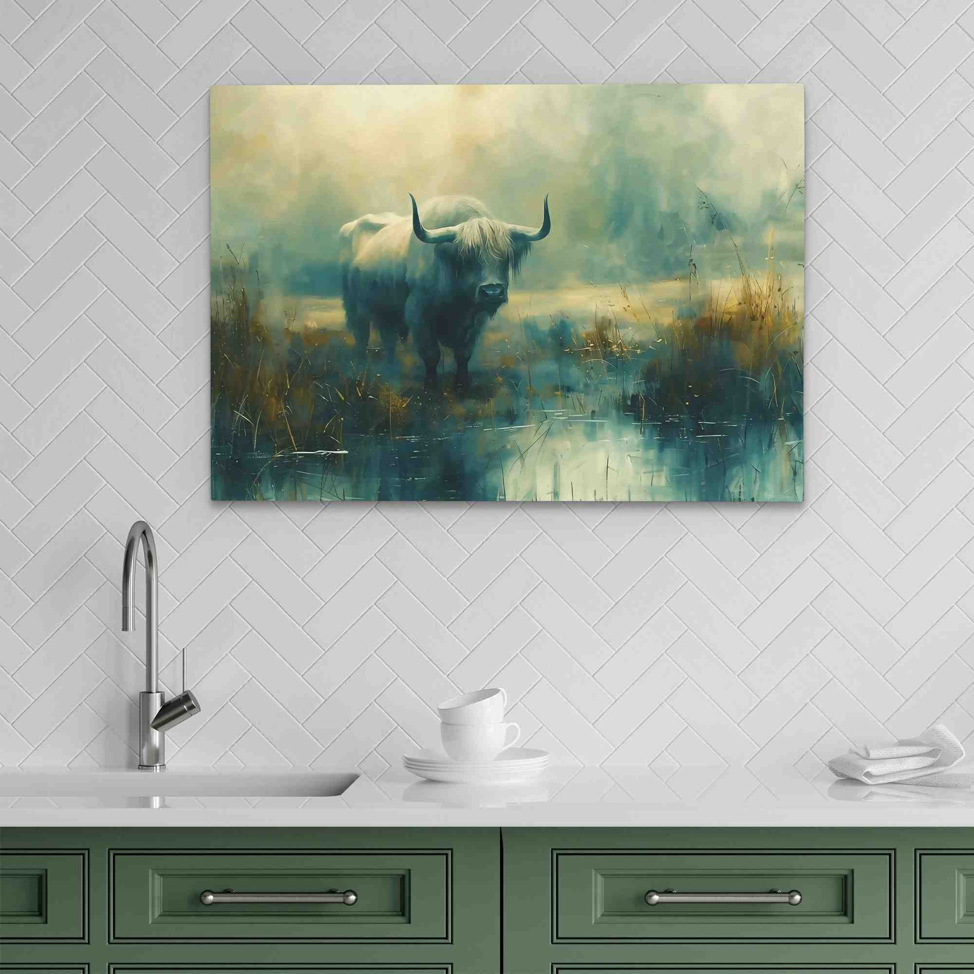 Bull Reflection - Animals Art