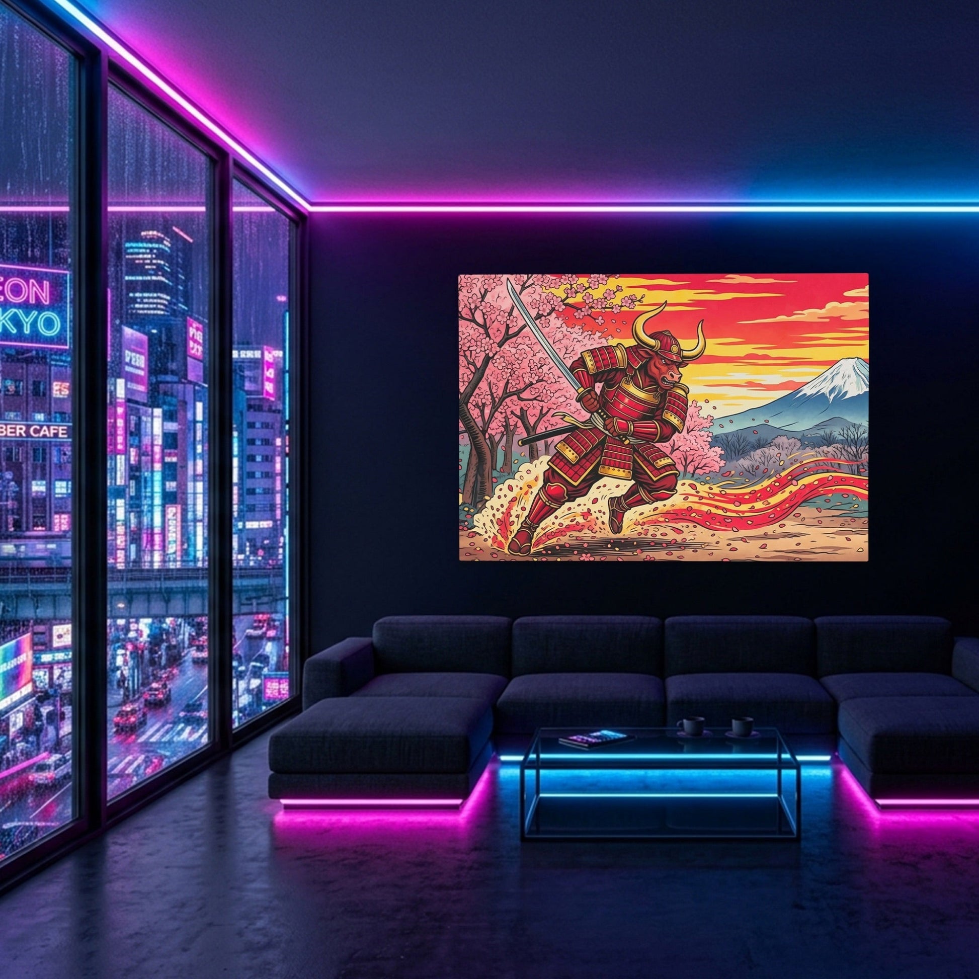 Bull Samurai Charging