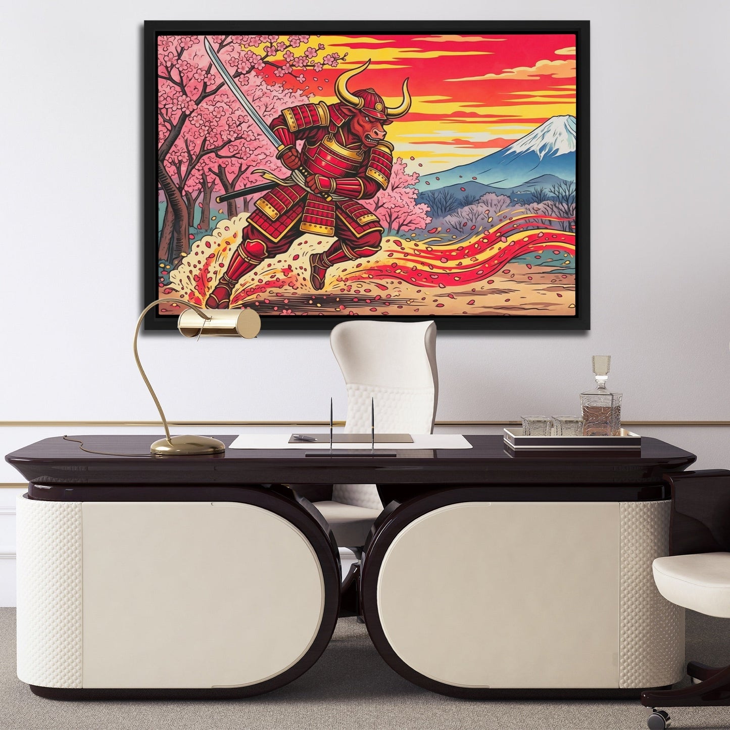 Bull Samurai Charging