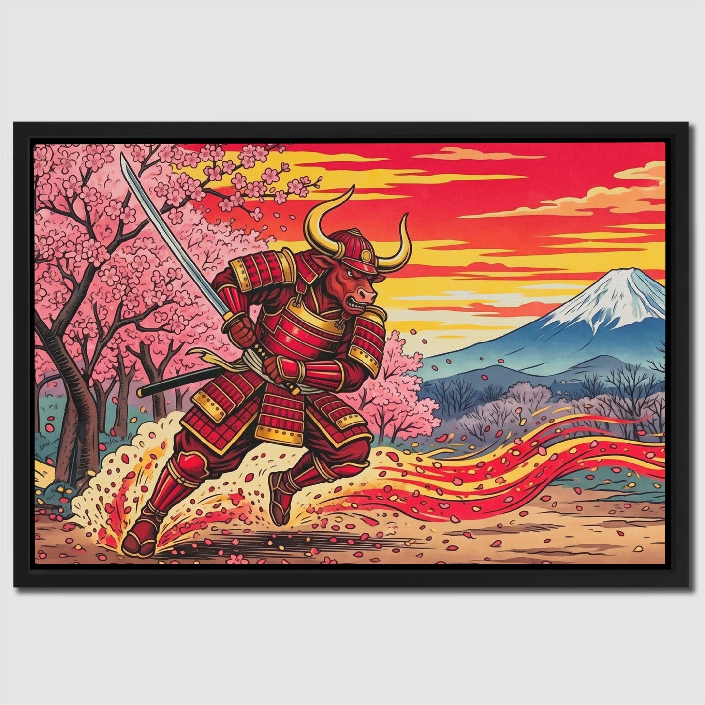 Bull Samurai Charging