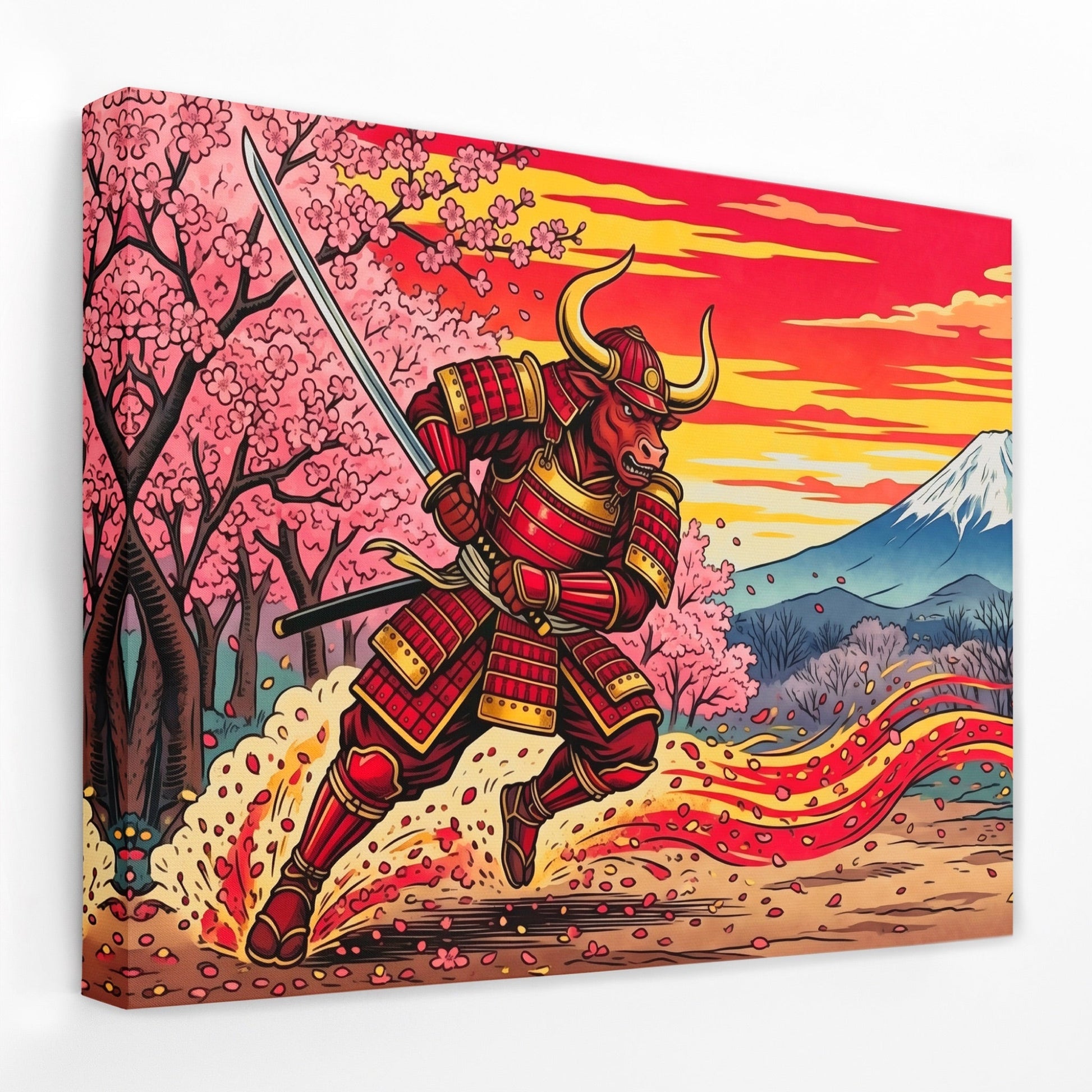 Bull Samurai Charging