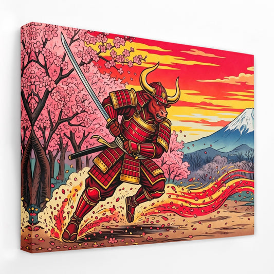 Bull Samurai Charging