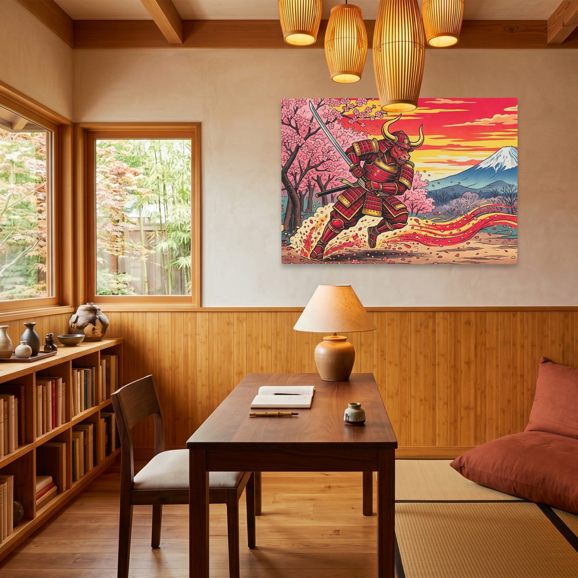 Bull Samurai Charging