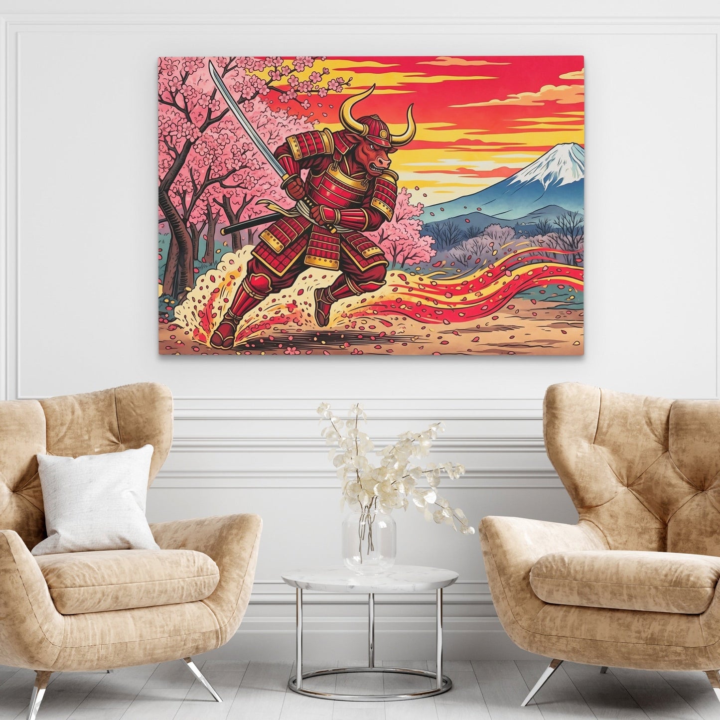 Bull Samurai Charging