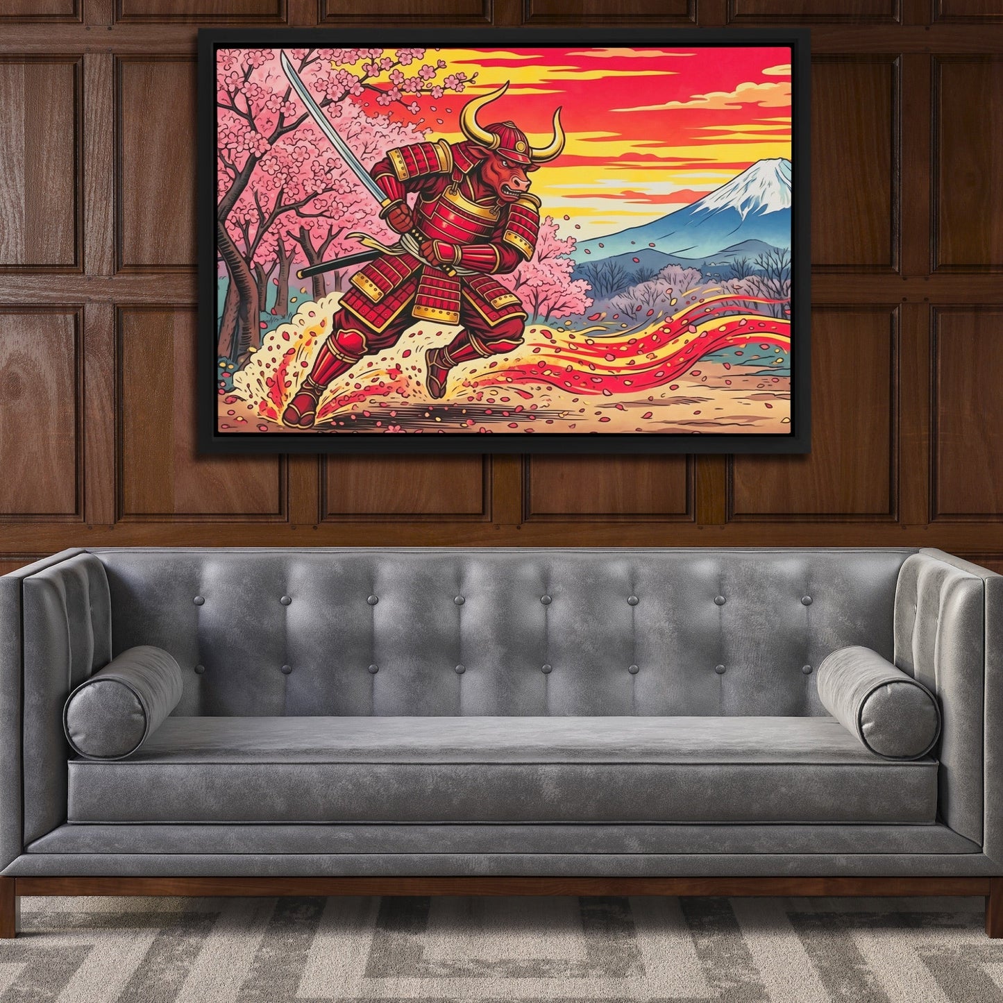 Bull Samurai Charging