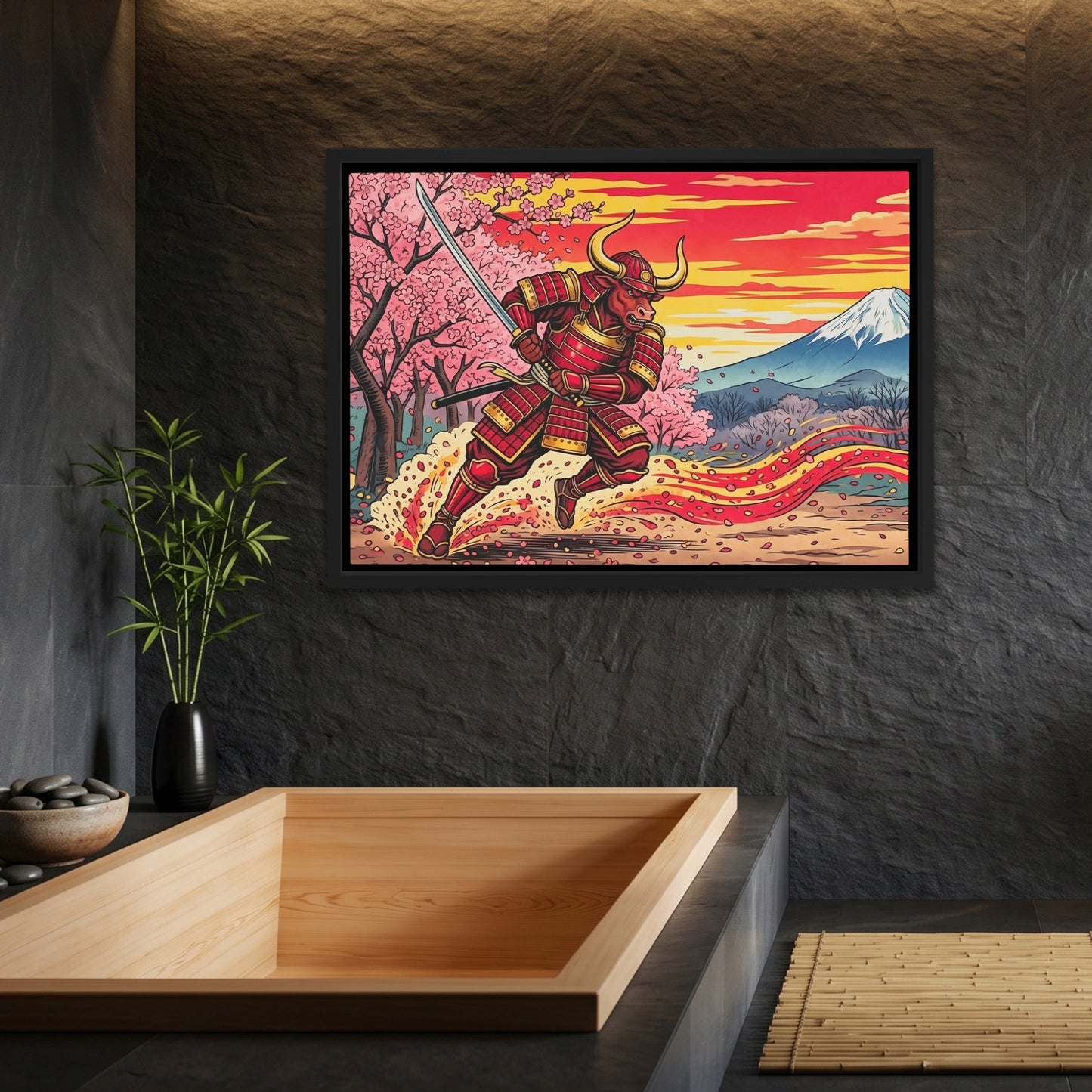 Bull Samurai Charging
