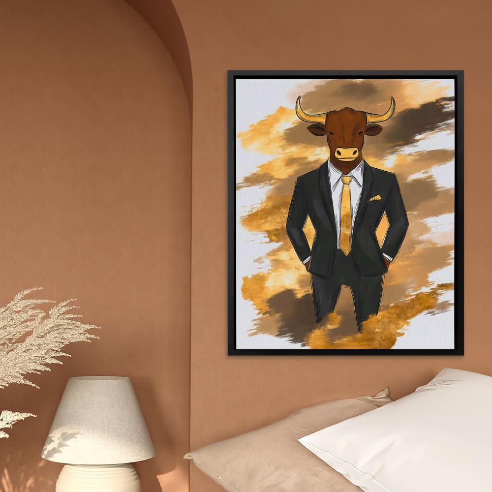 Bullish Ambition - Wall Art in Black Frame