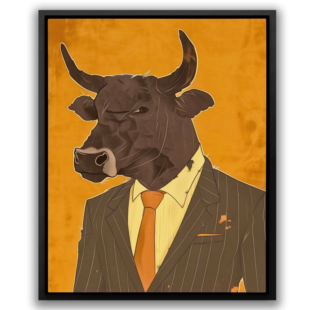 Bullish Behavior - Brown Canvas Wall Art