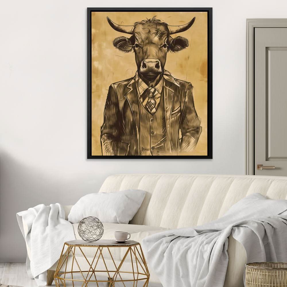 Bullish Broker - Brown Bull Canvas Print