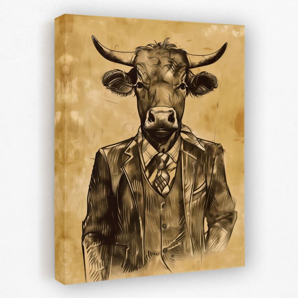 Bullish Broker - Animals Canvas Wall Art