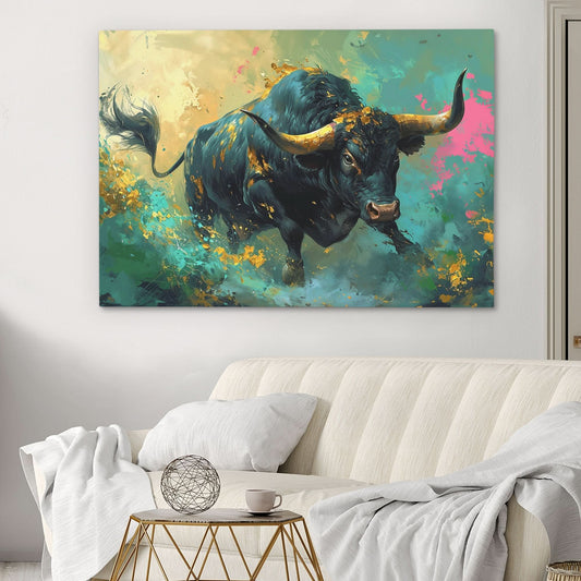 Bullish Charge - Wall Art in Black Frame