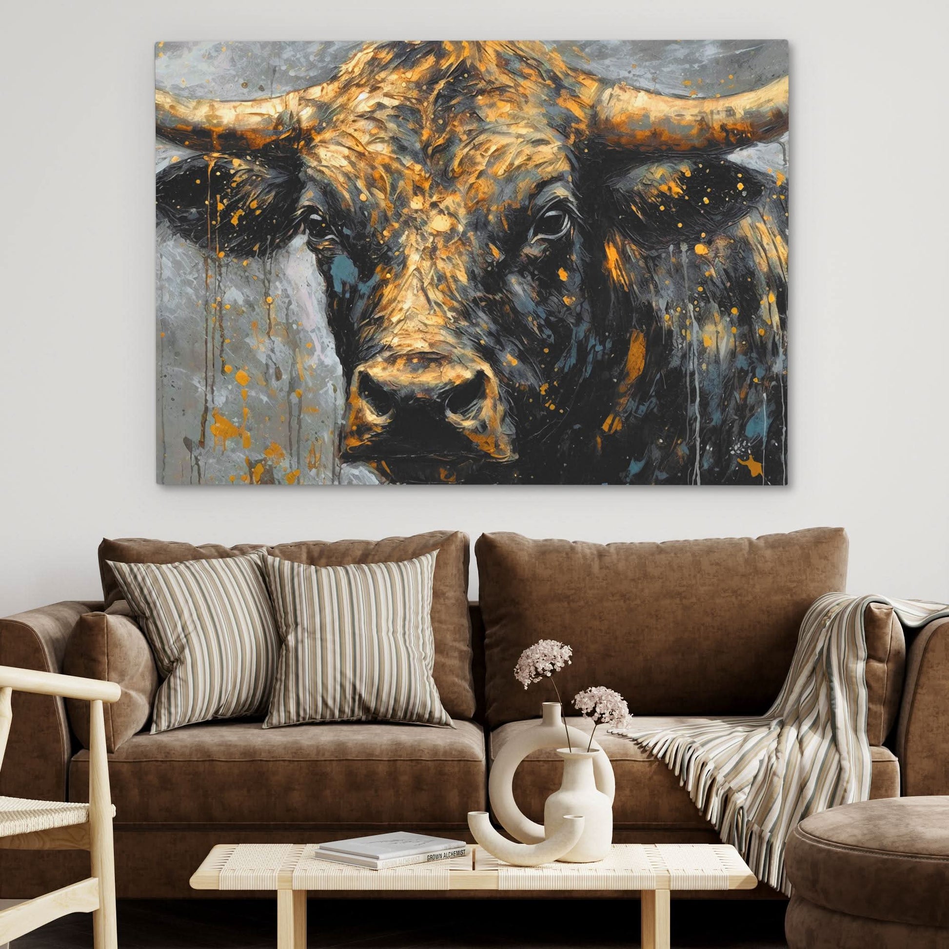 Bullish Dreamer - Black and Gold Wall Art