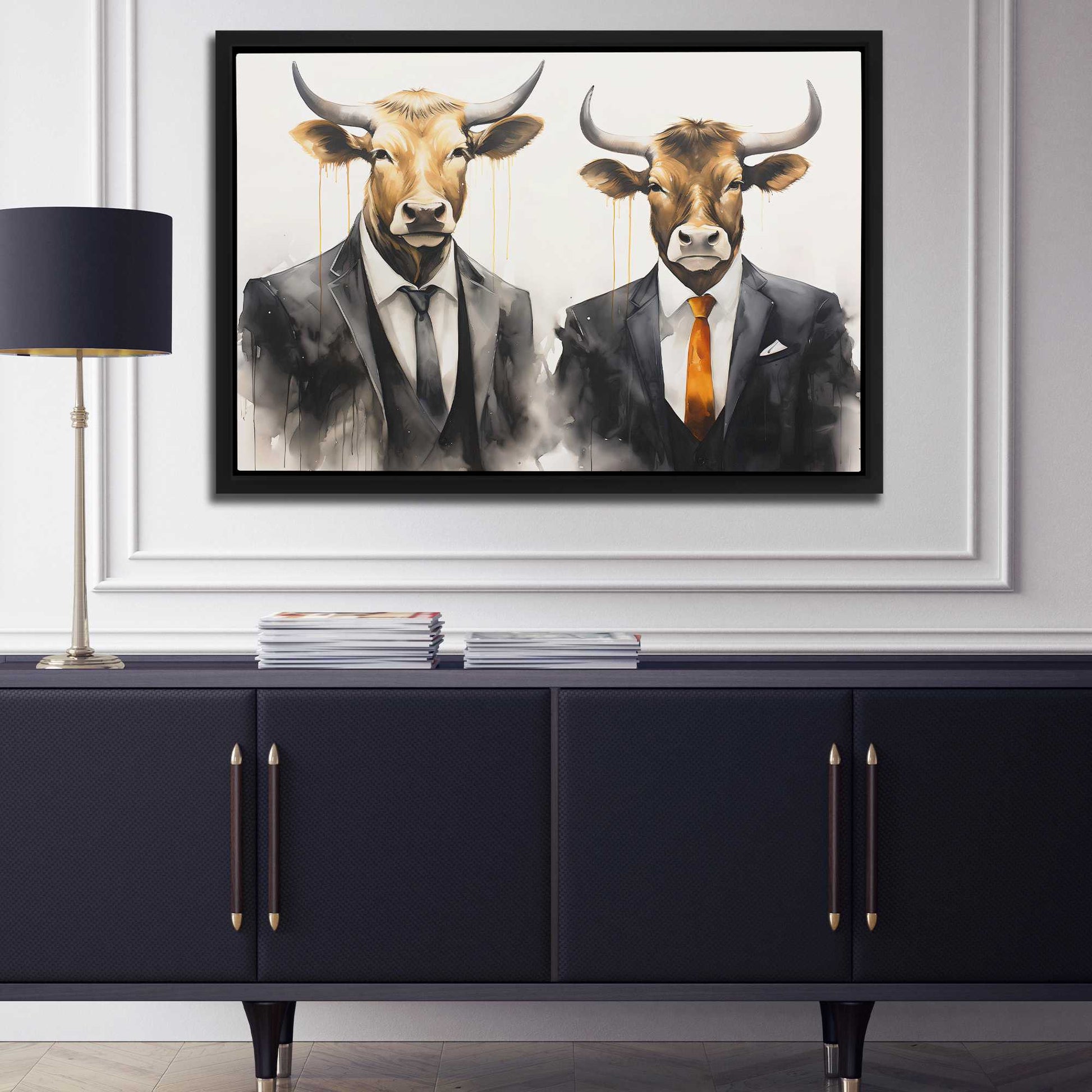 Bullish Opportunities - Brown Entrepreneur Canvas Print