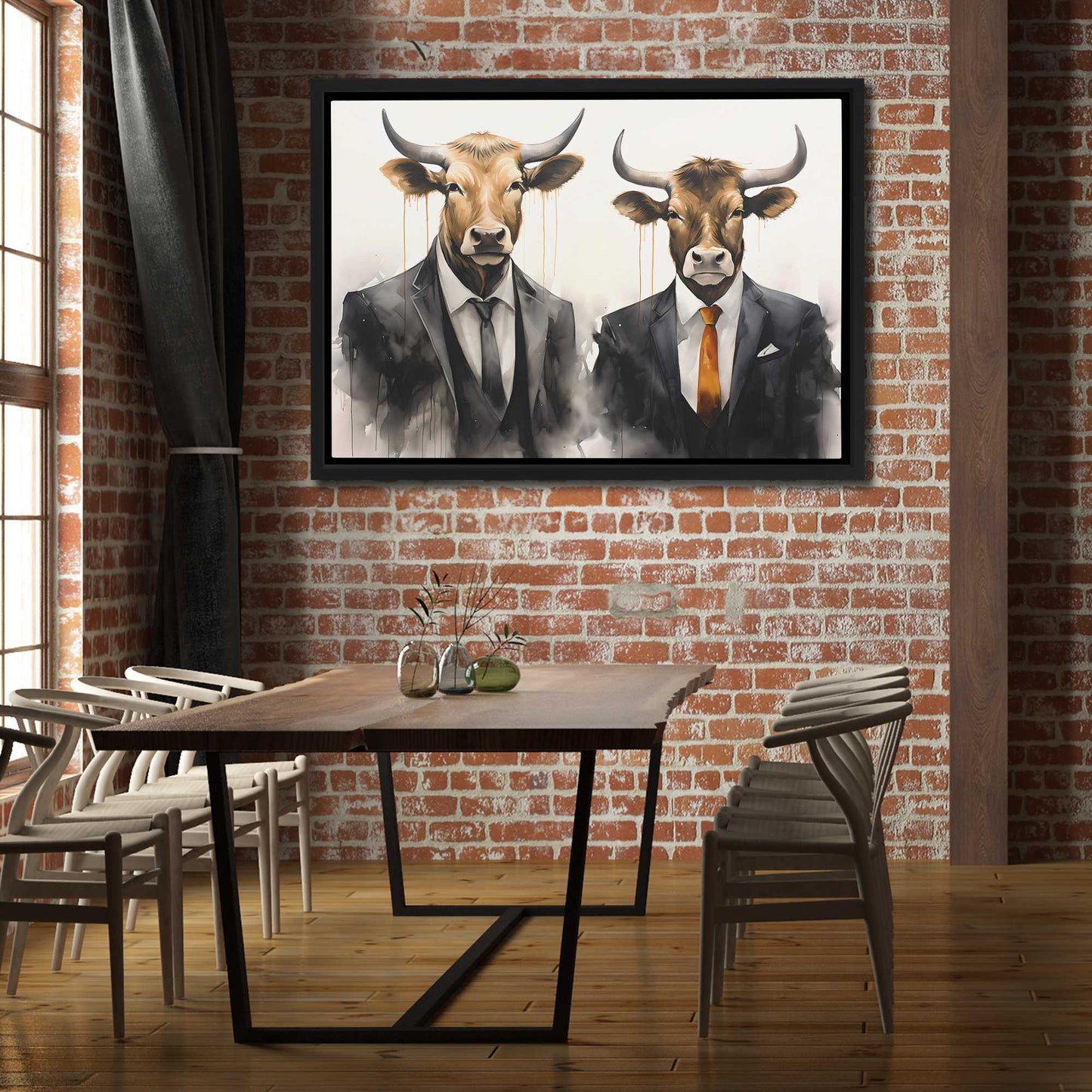 Bullish Opportunities - Brown Canvas Wall Art