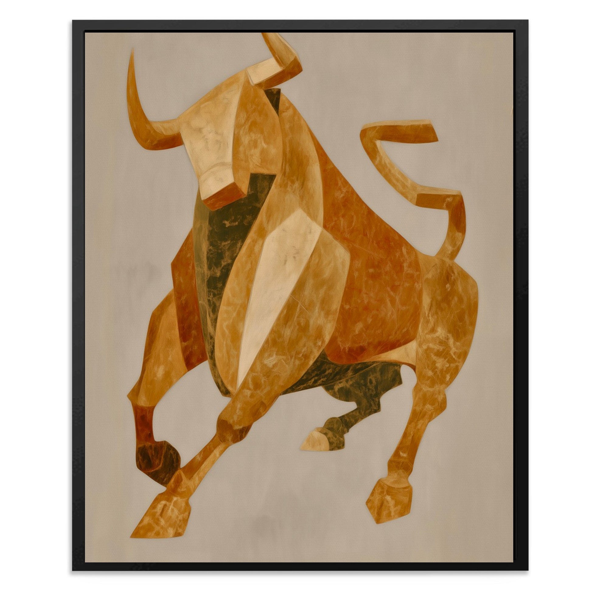 Bull's Amber Charge - Luxury Wall Art