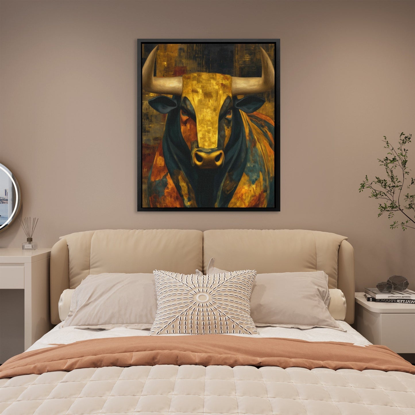 Bull's Amber Fury - Luxury Wall Art
