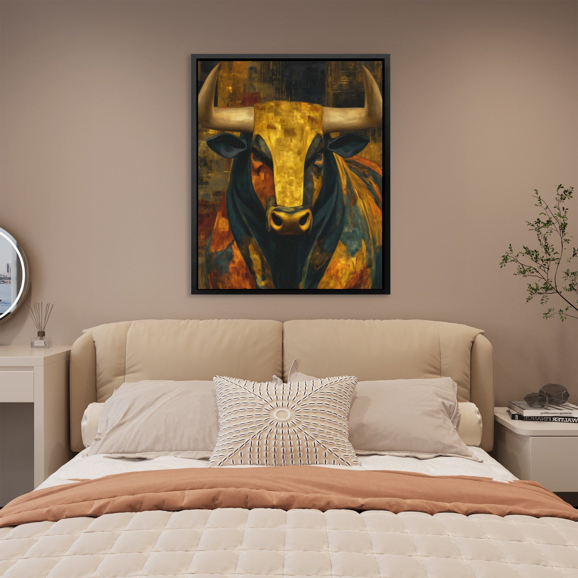 Bull's Amber Fury - Luxury Wall Art