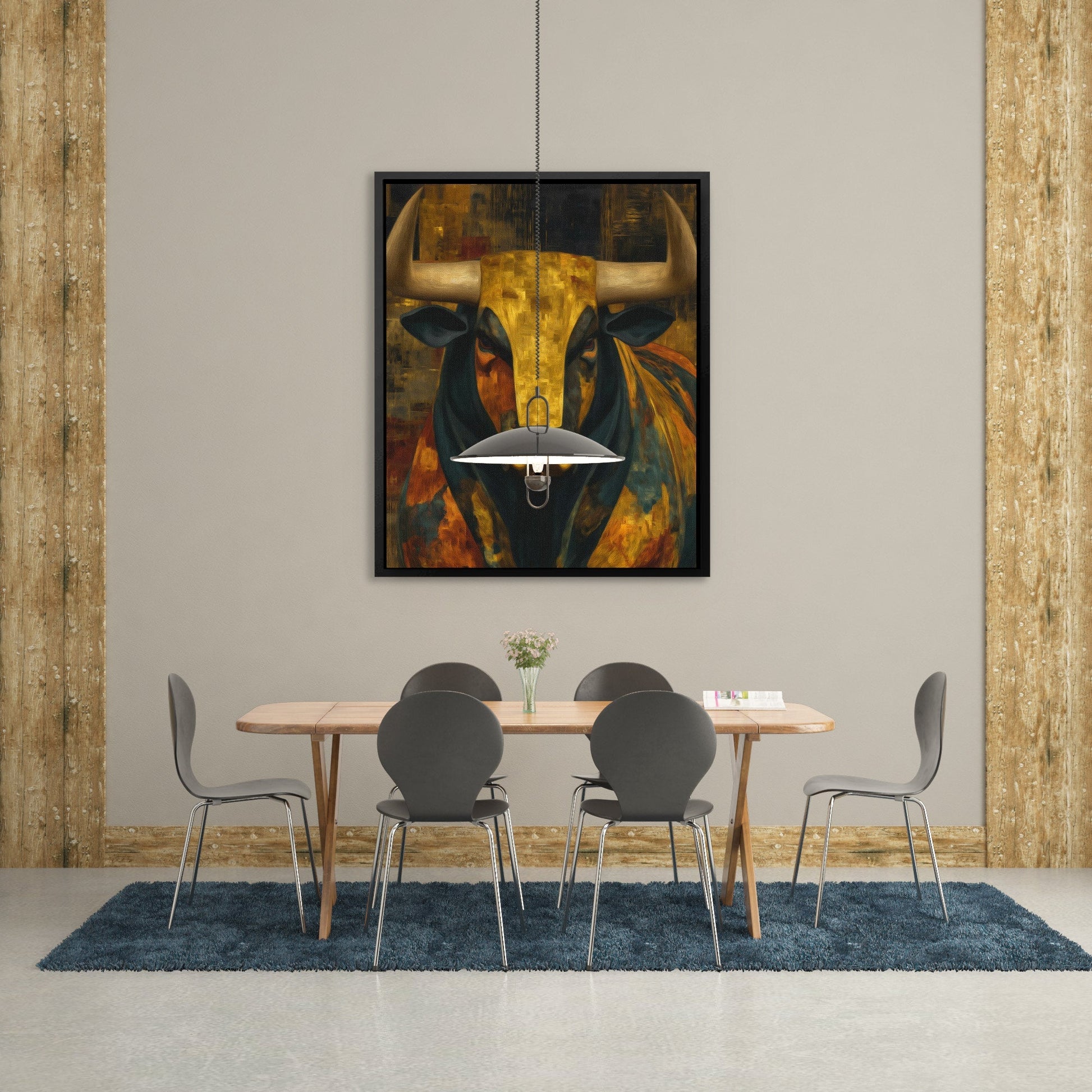 Bull's Amber Fury - Luxury Wall Art