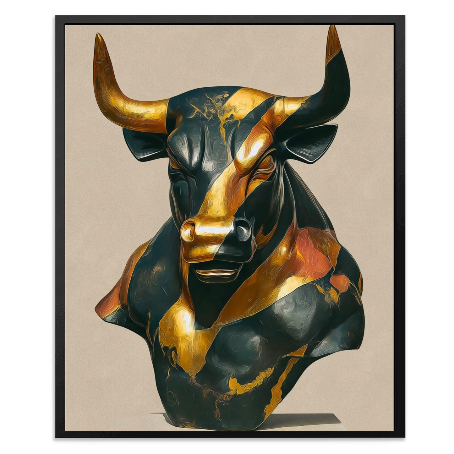 Bull's Bronze Monolith - Luxury Wall Art