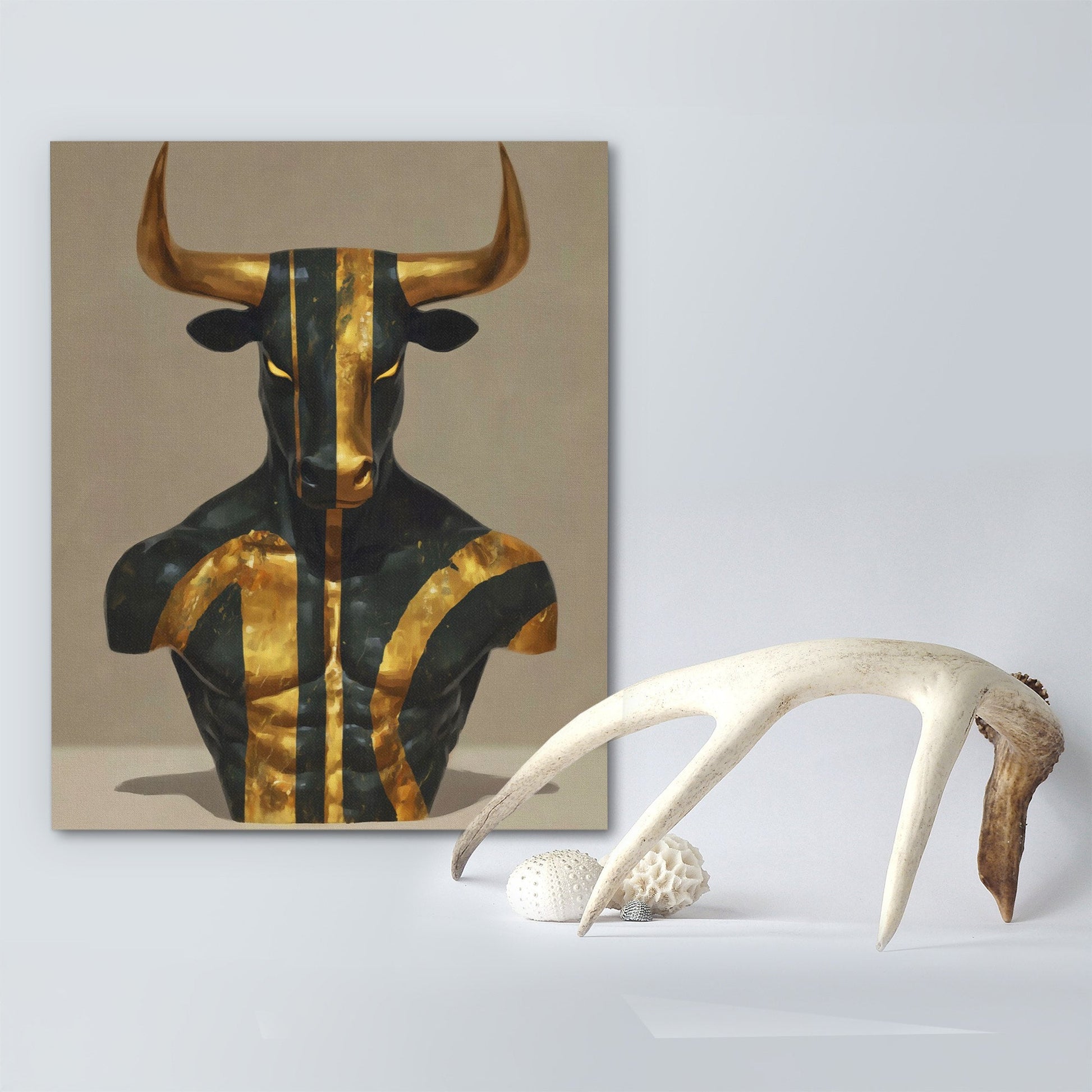 Bull's Golden Armor - Luxury Wall Art
