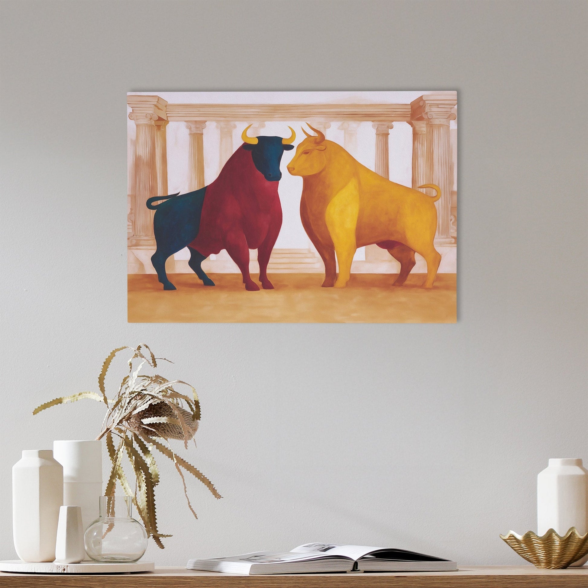 Bulls in Opposition - Luxury Wall Art