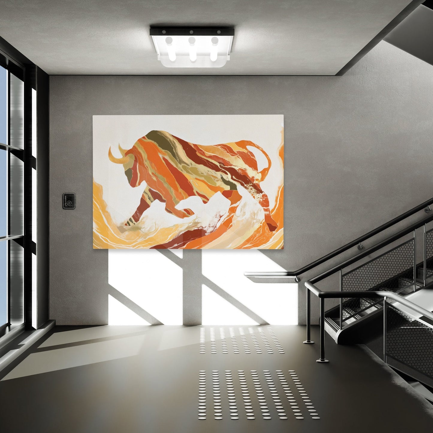 Bull's Molten Charge - Luxury Wall Art
