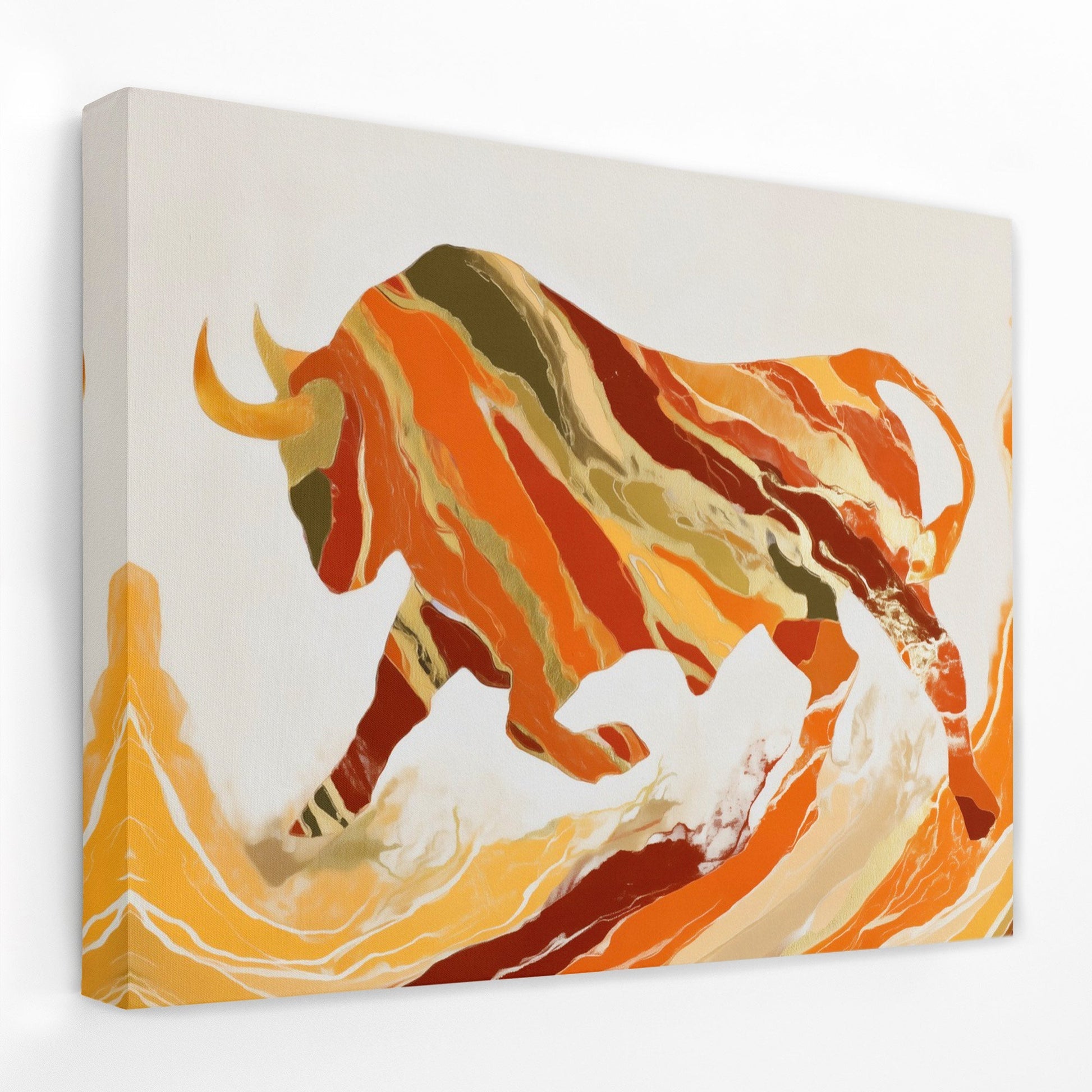 Bull's Molten Charge - Luxury Wall Art
