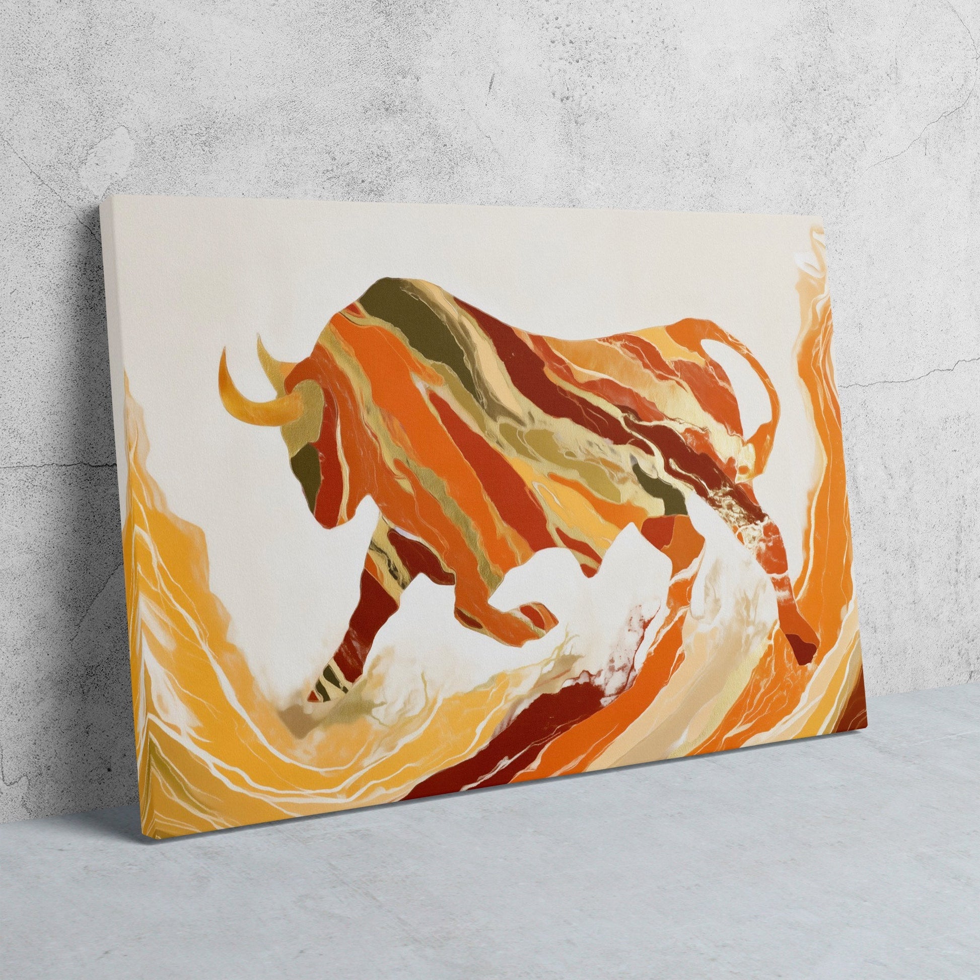 Bull's Molten Charge - Luxury Wall Art