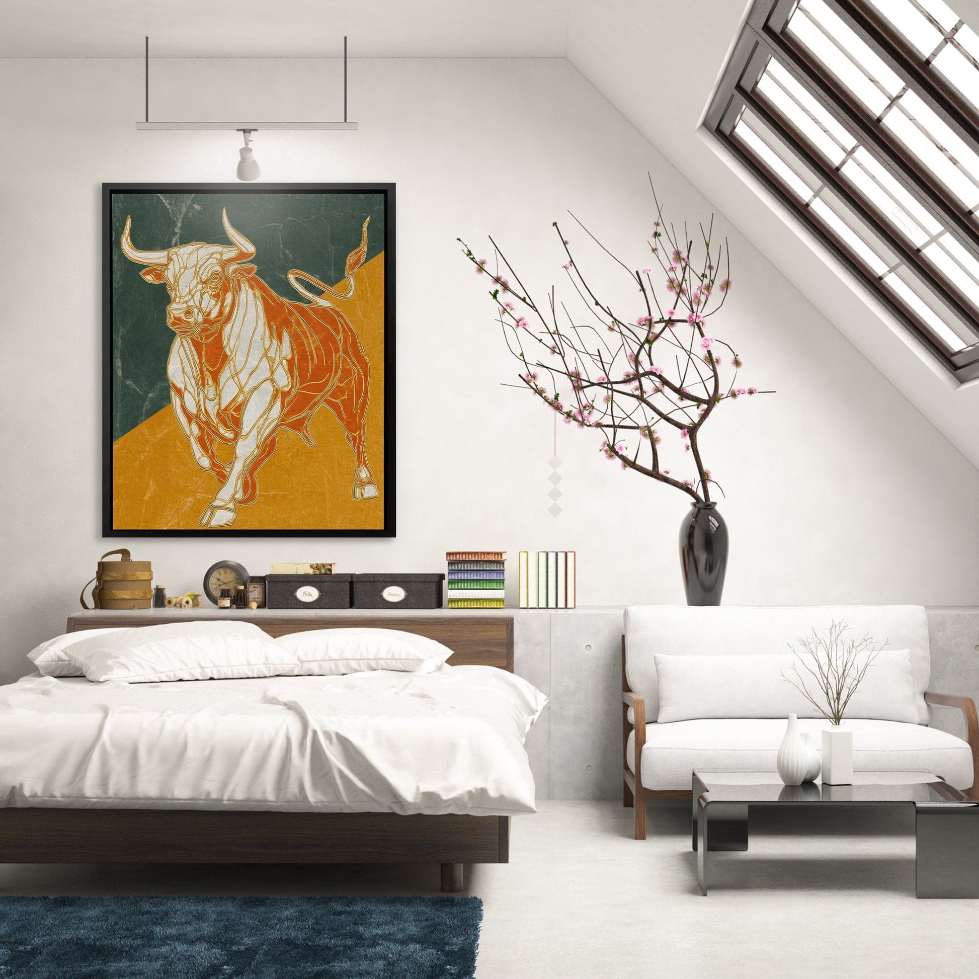 Bull's Molten Charge - Luxury Wall Art