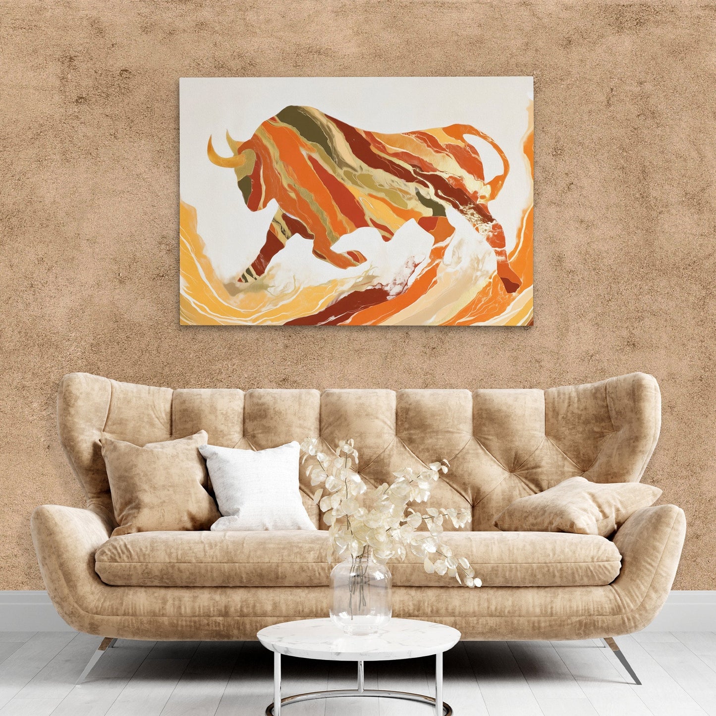 Bull's Molten Charge - Luxury Wall Art