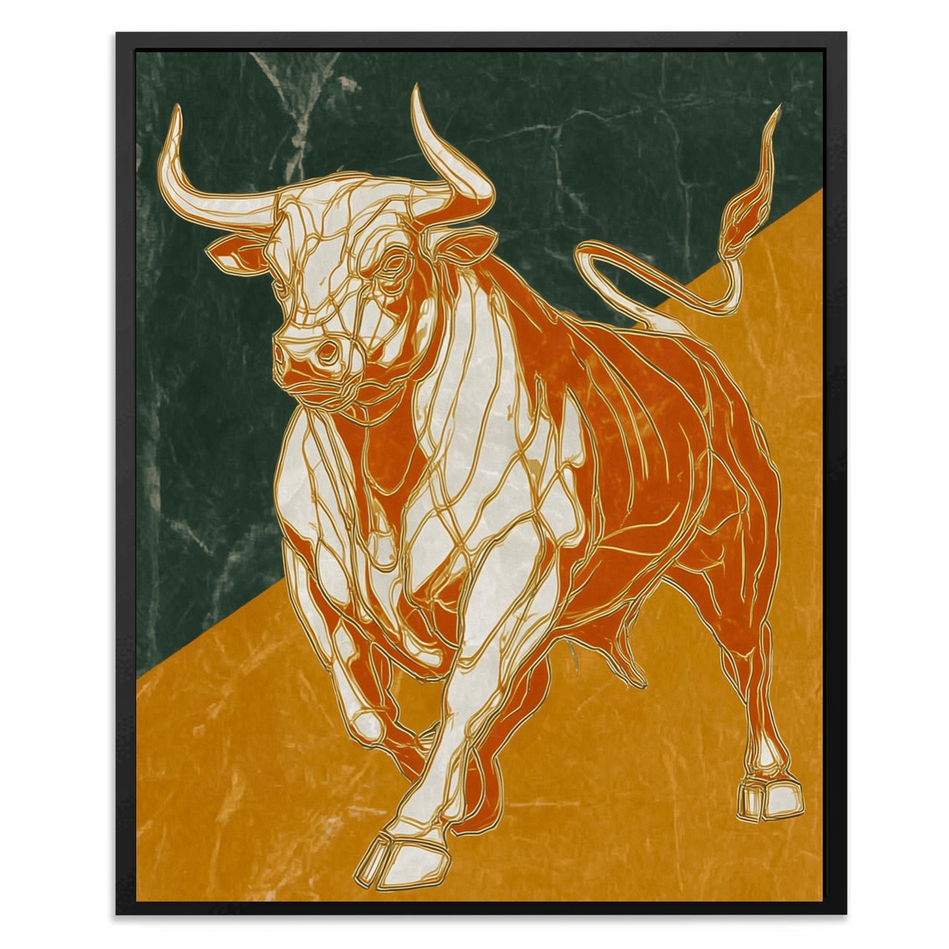 Bull's Molten Charge - Luxury Wall Art